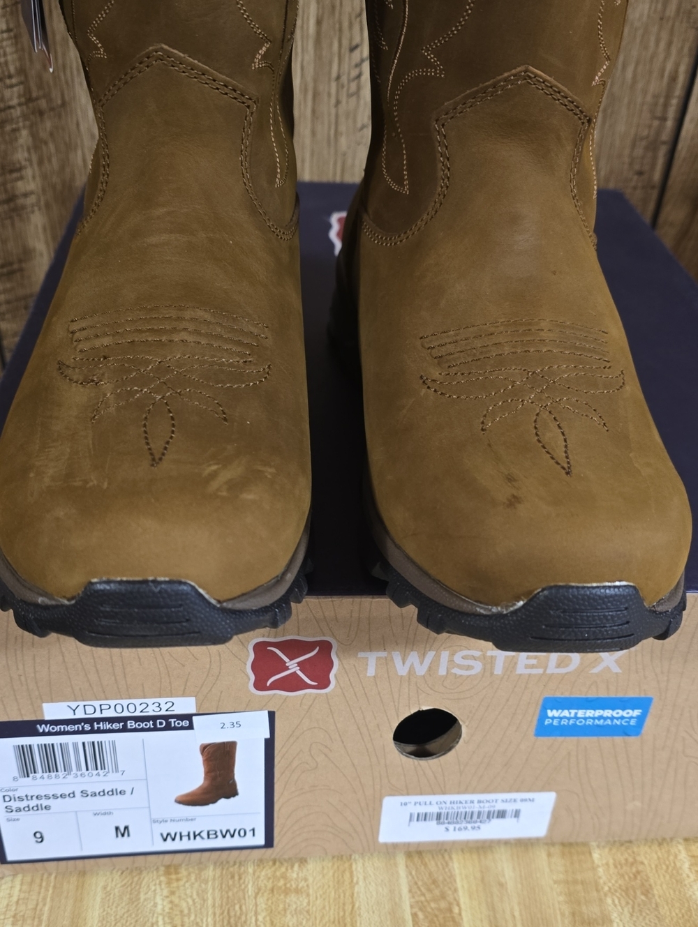 Twisted X Women's 9M Distressed Saddle Hiker Boots D Toe 10" Pull On Waterproof